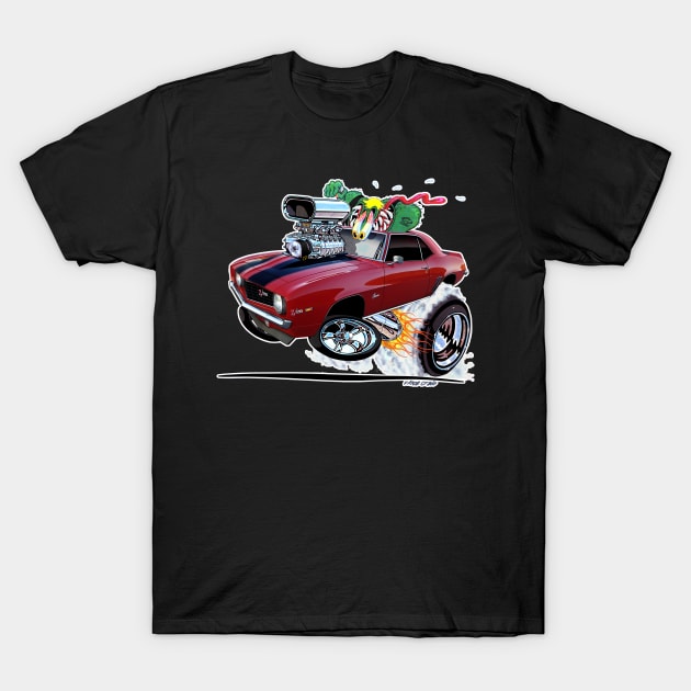 Z RATED 69 Camaro RED T-Shirt by vincecrain